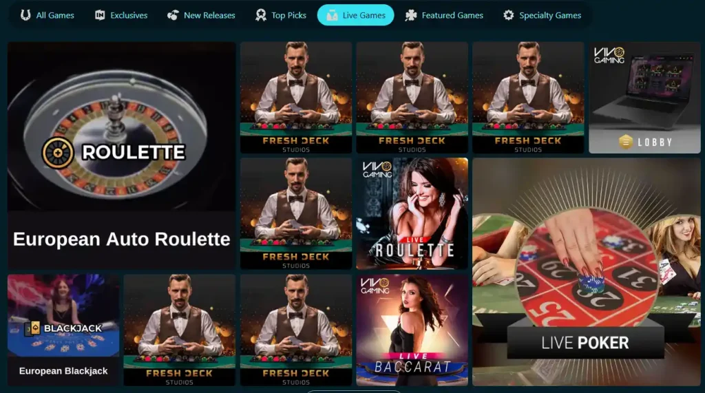 Current Play 2 Win live games page